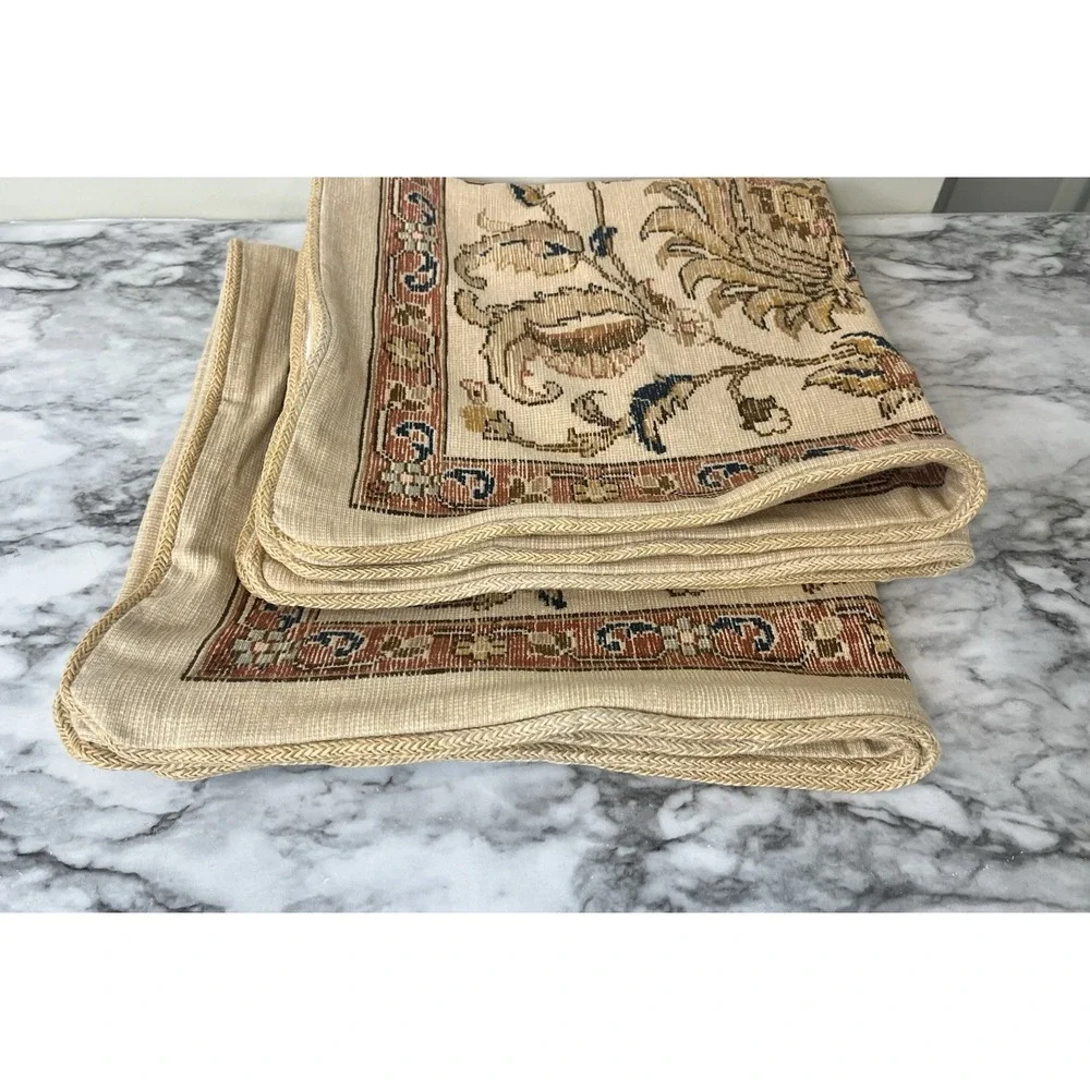 Lauren Ralph Lauren Northern Cape Tapestry Euro Pillow Shams Rope Edge Set (2)
